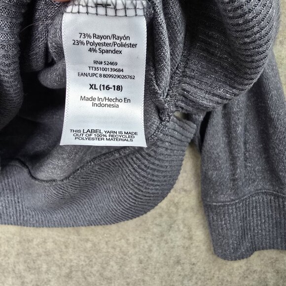 Time And Tru Women’s Gray Knit Top XL Pullover Lightweight Crewneck Rayon Blend - Picture 5 of 7